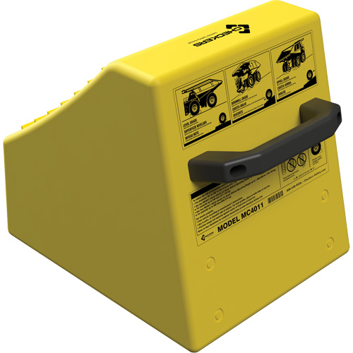 Checkers Safety Heavy-Duty Ultra Class Mining Wheel Chock without Bracket, HDPE, Yellow, 14-1/2" W x 17-1/2" D x 16" H Ontario Packaging