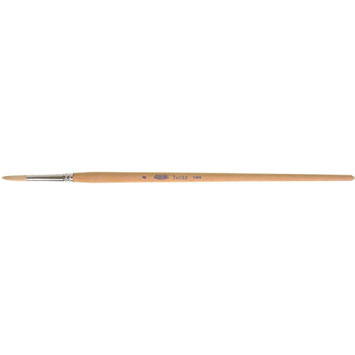 Pure White Bristle Round Marking Paint Brush, 7/32" Brush Width, White China, Wood Handle Ontario Packaging