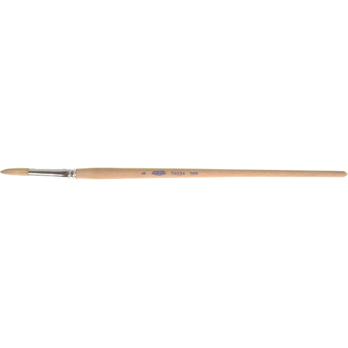 Pure White Bristle Round Marking Paint Brush, 1/4" Brush Width, White China, Wood Handle Ontario Packaging