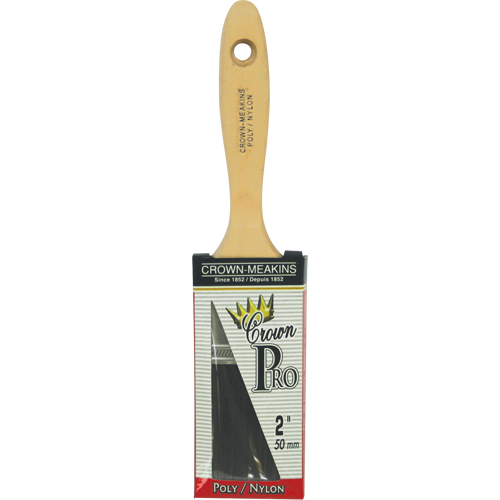 Straight Pro Paint Brush, Poly/Nylon, Wood Handle, 2" Width Ontario Packaging