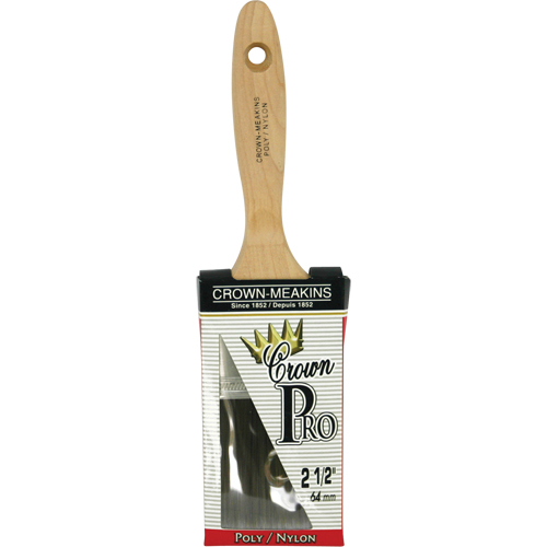 Crown Pro Angular Paint Brush, Poly/Nylon, Wood Handle, 2-1/2" Width Ontario Packaging