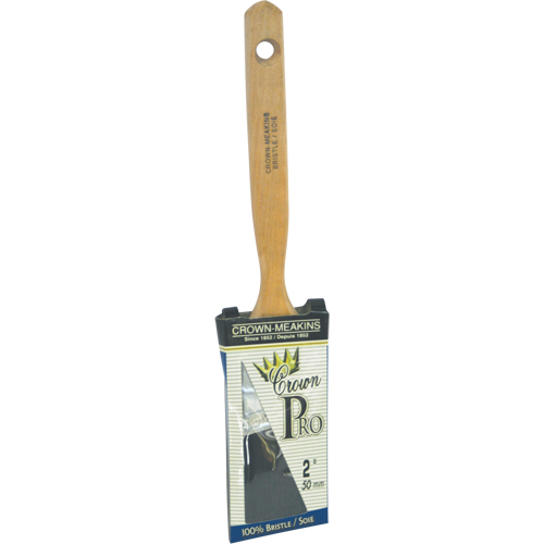 Crown Pro Straight Paint Brush, Bristle, Wood Handle, 2" Width Ontario Packaging