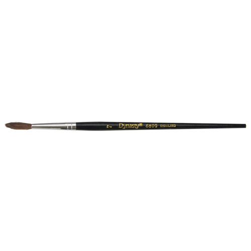 Black Pointed Bristle Artist Brush, 4 mm Brush Width, Camel Hair, Wood Handle Ontario Packaging