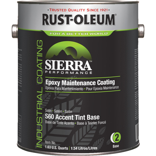 Rev&ecirc;tement dentretien &eacute;poxydique &agrave; base deau Sierra Performance S60 Base pour accents, Gallon, Base &agrave; teinter Ontario Packaging