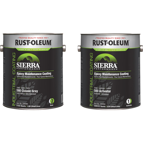 Sierra S60 Water-Based Epoxy Maintenance Coating Kit, Gallon, Grey Ontario Packaging