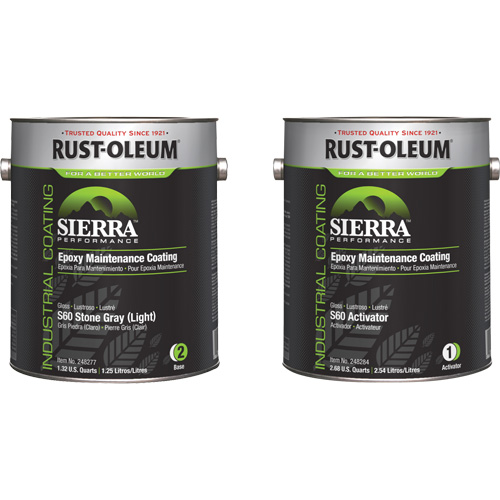 Sierra S60 Water-Based Epoxy Maintenance Coating Kit, Gallon, Grey Ontario Packaging