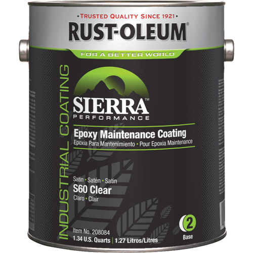 Rev&ecirc;tement dentretien &eacute;poxydique &agrave; base deau Sierra S60 Partie 2 Couche de fond, Gallon, Transparent Ontario Packaging