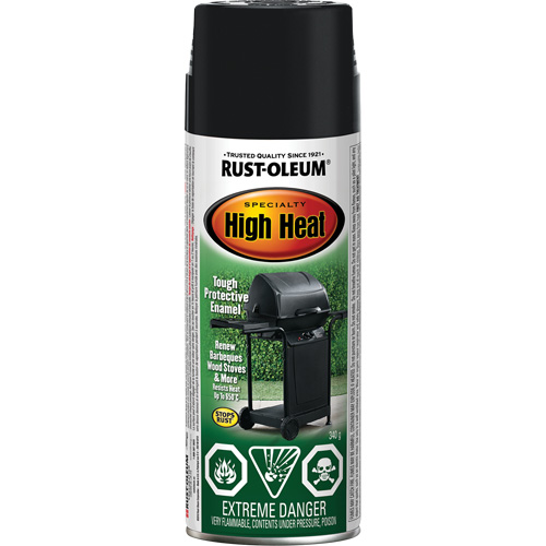 Specialty High Heat Enamel Spray Paint, Aerosol Can, Black Ontario Packaging