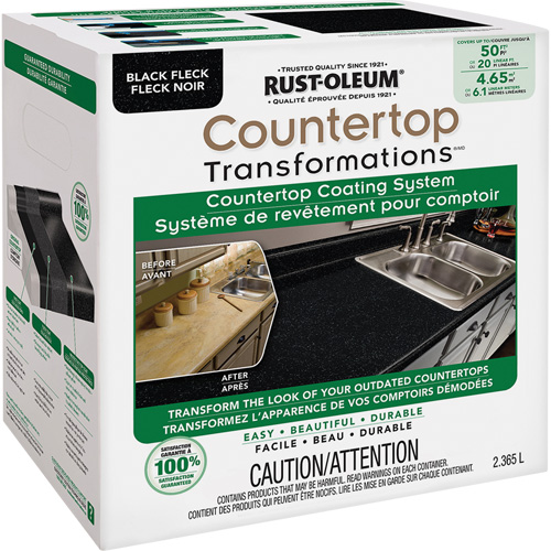 Countertop Transformations&reg; Fleck Countertop Coating System, 2.37 L, Kit, Black Fleck Ontario Packaging
