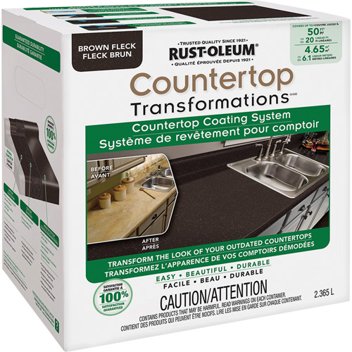 Syst&egrave;me de rev&ecirc;tement mouchet&eacute; pour comptoir Countertop Transformations, 2,37 L, Trousse, Tache brune Ontario Packaging