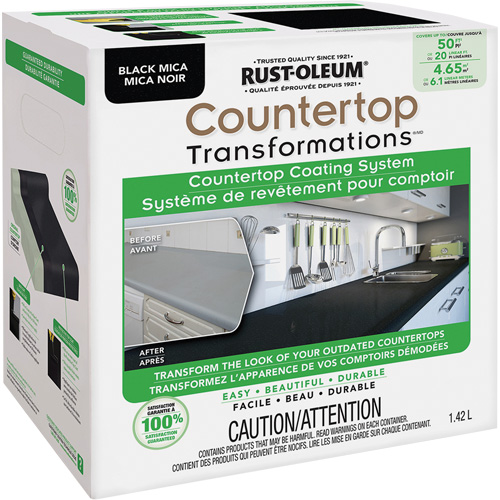 Countertop Transformations&reg; Mica Countertop Coating System, 1.42 L, Kit, Black Mica Ontario Packaging
