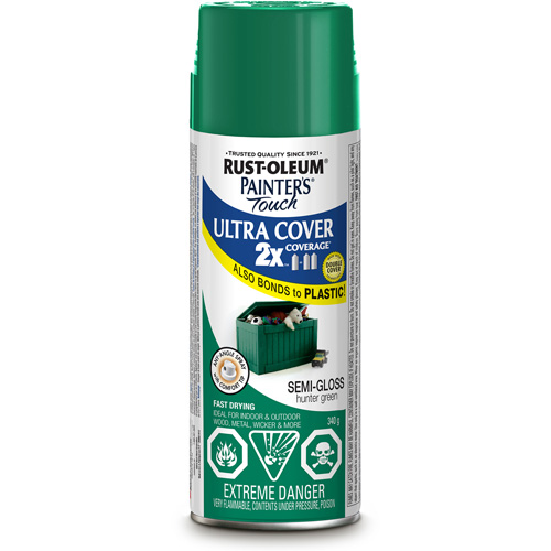 Painter's Touch&reg; Ultra Cover Paint, Hunter Green, Semi-Gloss, Aerosol Can Ontario Packaging