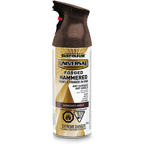 Universal&reg; Paint & Primer In One, Burnished Amber, Hammered, Aerosol Can Ontario Packaging