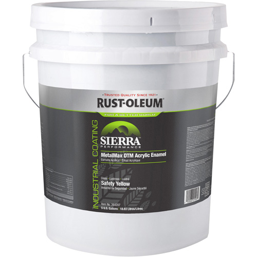 Sierra Performance MetalMax&reg; Plus DTM Acrylic Enamel, 5 gal., Pail, Yellow Ontario Packaging
