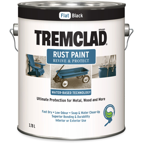 Peinture antirouille &agrave; base d'eau Tremclad, 3,78 L, Gallon, Noir Ontario Packaging