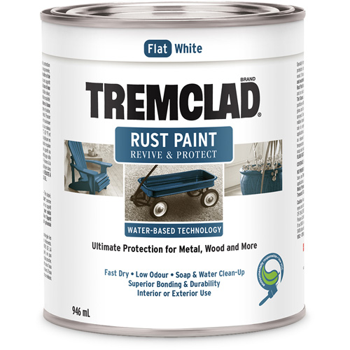 Peinture antirouille &agrave; base d'eau Tremclad, 946 ml, Canette, Blanc Ontario Packaging