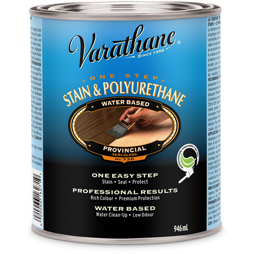 Teinture et rev&ecirc;tement &agrave; base de polyur&eacute;thane en une seule &eacute;tape Varathane, 946 ml, Provincial Ontario Packaging