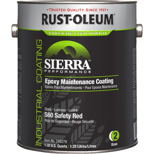 Sierra Performance S60 Maintenance Coating Base Component, 1 gal., Water-Based, Gloss, Red Ontario Packaging