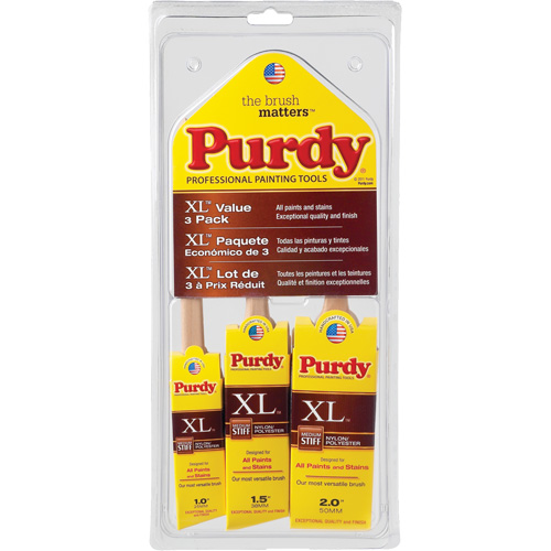 Assortiment de pinceaux XL, Poly/nylon, Manche Bois Ontario Packaging