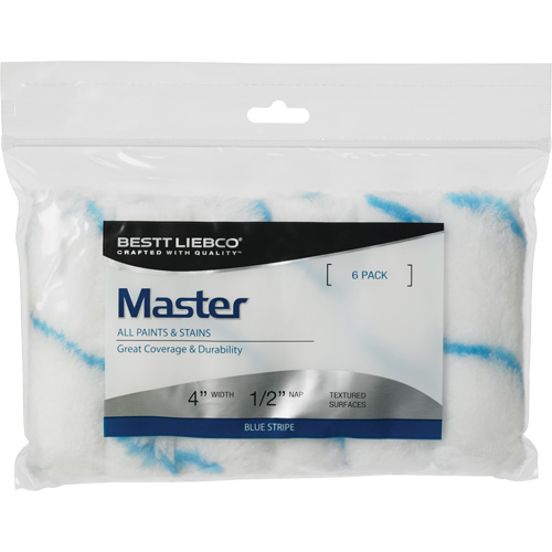 Master Blue Stripe Mini Roller Cover, 13 mm (1/2") Nap, 101.6 mm (4") L Ontario Packaging
