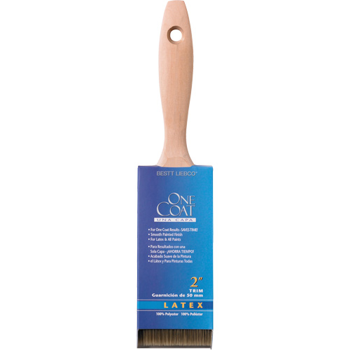 Pinceau pour murs et garnitures 100% One Coat, Polyester, Manche Bois, Largeur de 2" Ontario Packaging