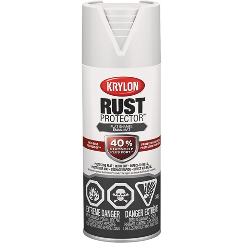 Peinture &agrave; &eacute;mail Rust Protector, Blanc, Tr&egrave;s mat, 12 oz, Canette a&eacute;rosol Ontario Packaging