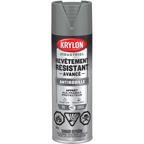 Peinture Tough Coat avec technologie Rust Barrier, Appr&ecirc;t gris, Ultra-mat, 425 g, Canette a&eacute;rosol Ontario Packaging