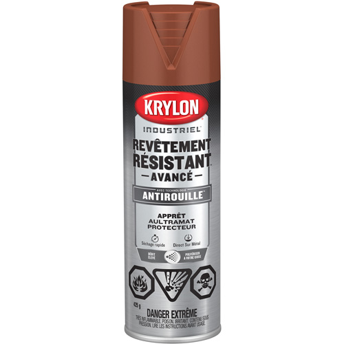 Peinture Tough Coat avec technologie Rust Barrier, Appr&ecirc;t oxyde rouge, Ultra-mat, 425 g, Canette a&eacute;rosol Ontario Packaging