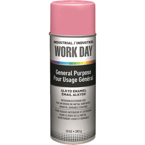 Industrial Work Day Paint, Pink, Gloss, 10 oz., Aerosol Can Ontario Packaging