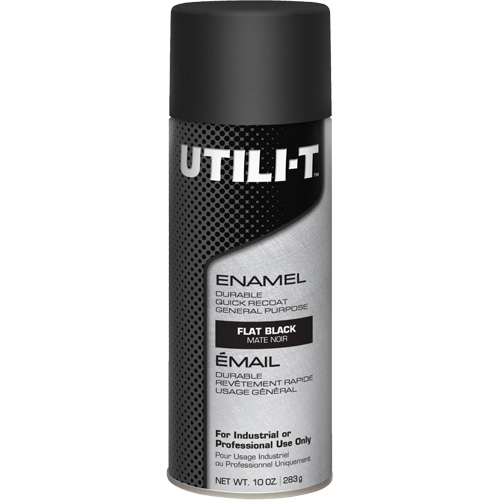 Peinture-&eacute;mail en a&eacute;rosol polyvalent UTILI-T, Noir, Plat, 10 oz/283 g, Canette a&eacute;rosol Ontario Packaging