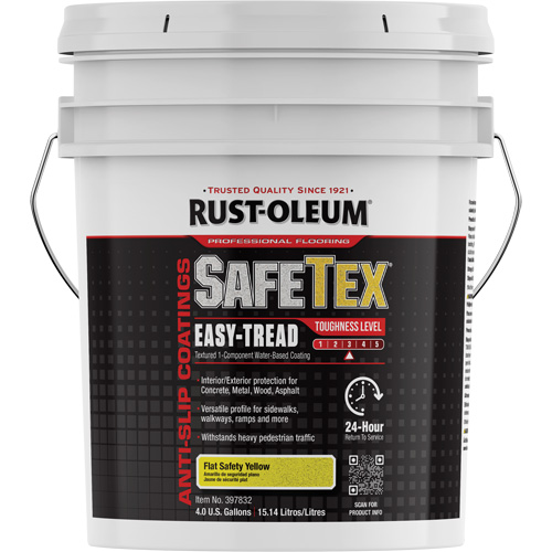 Rev&ecirc;tement d'acrylique SafeTex Easy-Tread, 4 gal., &agrave; l'eau, Plat/Textur&eacute;, Jaune Ontario Packaging