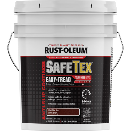 Rev&ecirc;tement d'acrylique SafeTex Easy-Tread, 4 gal., &agrave; l'eau, Plat/Textur&eacute;, Rouge Ontario Packaging