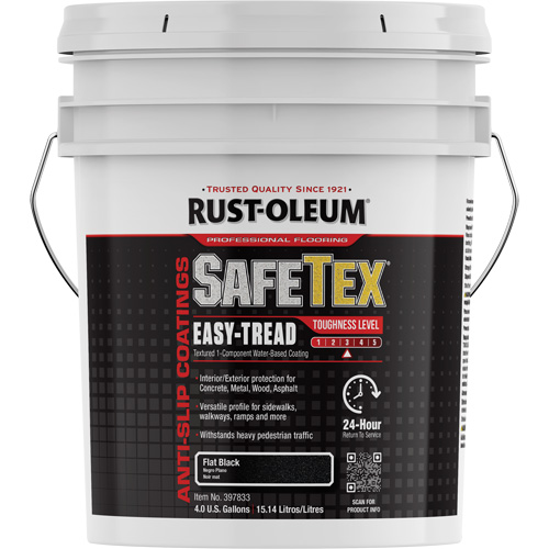 Rev&ecirc;tement d'acrylique SafeTex Easy-Tread, 4 gal., &agrave; l'eau, Plat/Textur&eacute;, Noir Ontario Packaging