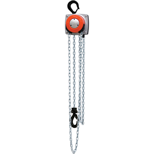 Hurricane 360° Chain Hoist, 15' Lift, 1000 lbs. (0.5 tons) Capacity, Steel Chain Ontario Packaging