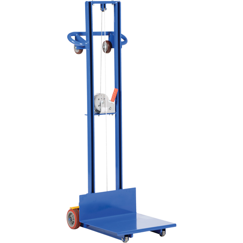 Empileur &agrave; plateforme, M&eacute;canisme Treuil manuel, Capacit&eacute; de 400 lb, Levage max de 58" Ontario Packaging