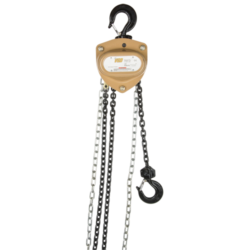 Heavy-Duty Gold Series Chain Hoist, 20' Lift, 2000 lbs. (1 tons) Capacity, Alloy Steel Chain Ontario Packaging