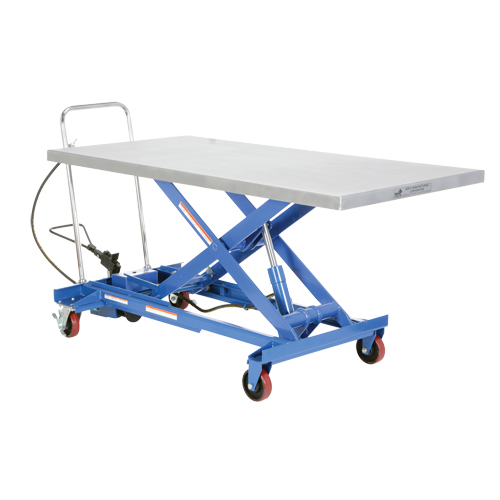 Pneumatic Hydraulic Scissor Lift Table, Steel, 63" L x 31-1/2" W, 1000 lbs. Cap. Ontario Packaging