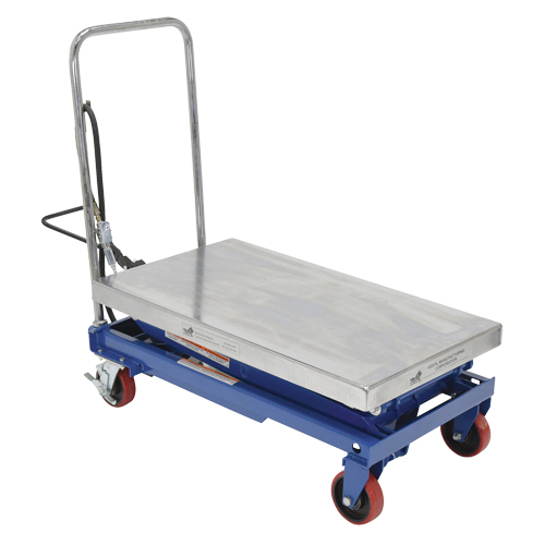 Pneumatic Hydraulic Scissor Lift Table, Steel, 35-1/2" L x 20" W, 800 lbs. Cap. Ontario Packaging
