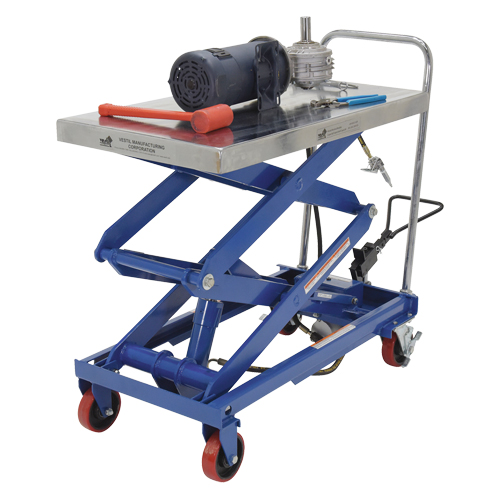 Pneumatic Hydraulic Scissor Lift Table, Steel, 35-1/2" L x 20" W, 800 lbs. Cap. Ontario Packaging