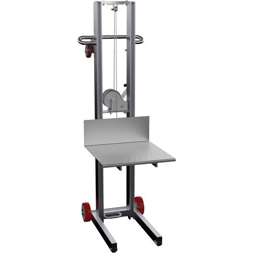 Empileur &agrave; plateforme, M&eacute;canisme Treuil manuel, Capacit&eacute; de 400 lb, Levage max de 58" Ontario Packaging