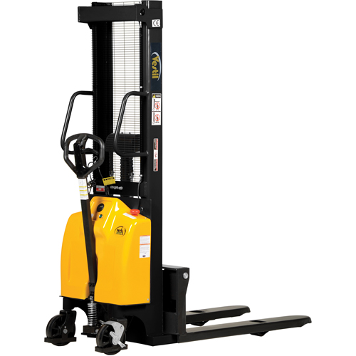 Fork Lift Stacker, Electric Operated, 2000 lbs. Capacity, 118" Max Lift Ontario Packaging