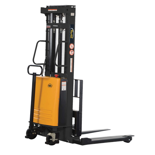 Fork Lift Stacker, Electric Operated, 2000 lbs. Capacity, 118" Max Lift Ontario Packaging