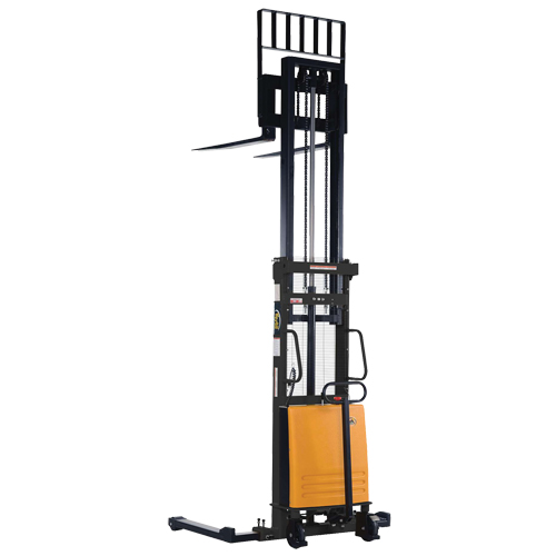 Fork Lift Stacker, Electric Operated, 2000 lbs. Capacity, 118" Max Lift Ontario Packaging