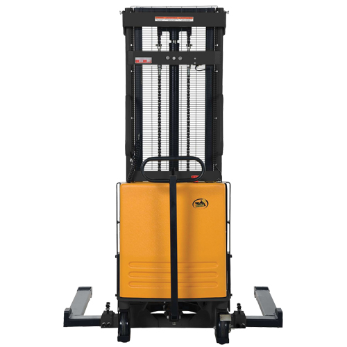 Fork Lift Stacker, Electric Operated, 2000 lbs. Capacity, 118" Max Lift Ontario Packaging