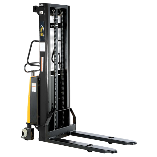 Fork Lift Stacker, Electric Operated, 2000 lbs. Capacity, 63" Max Lift Ontario Packaging