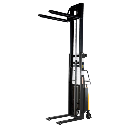 Fork Lift Stacker, Electric Operated, 2000 lbs. Capacity, 63" Max Lift Ontario Packaging