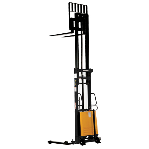 Fork Lift Stacker, Electric Operated, 2000 lbs. Capacity, 137" Max Lift Ontario Packaging