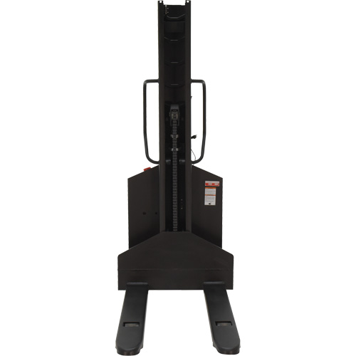 Narrow Mast Powered Lift Stacker, Electric Operated, 1000 lbs. Capacity, 63" Max Lift Ontario Packaging
