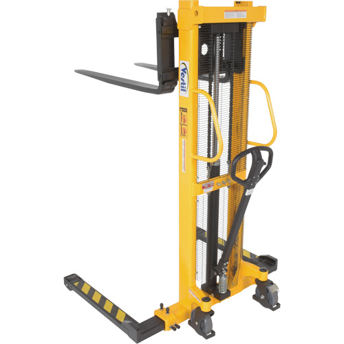 Manual Hydraulic Stacker, Hand Pump Operated, 2000 lbs. Capacity, 63" Max Lift Ontario Packaging