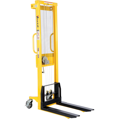 Manual Stacker, Hand Winch Operated, 770 lbs. Capacity, 60" Max Lift Ontario Packaging